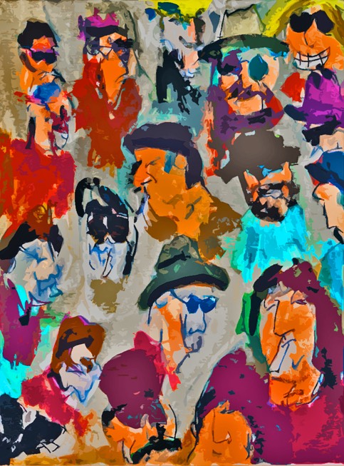 Visages du marché Ganges print